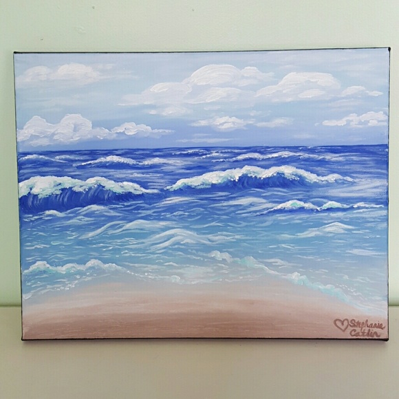 other beach ocean scene acrylic painting poshmark